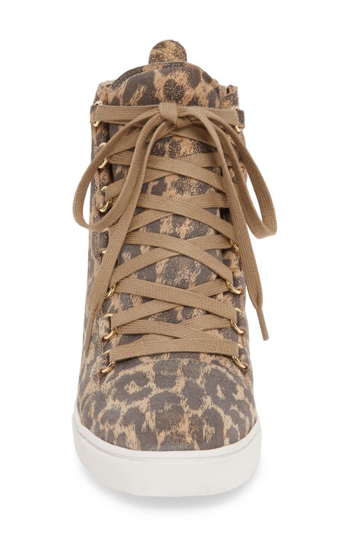Linea Paolo Fenton Wedge Sneaker In Gold Suede