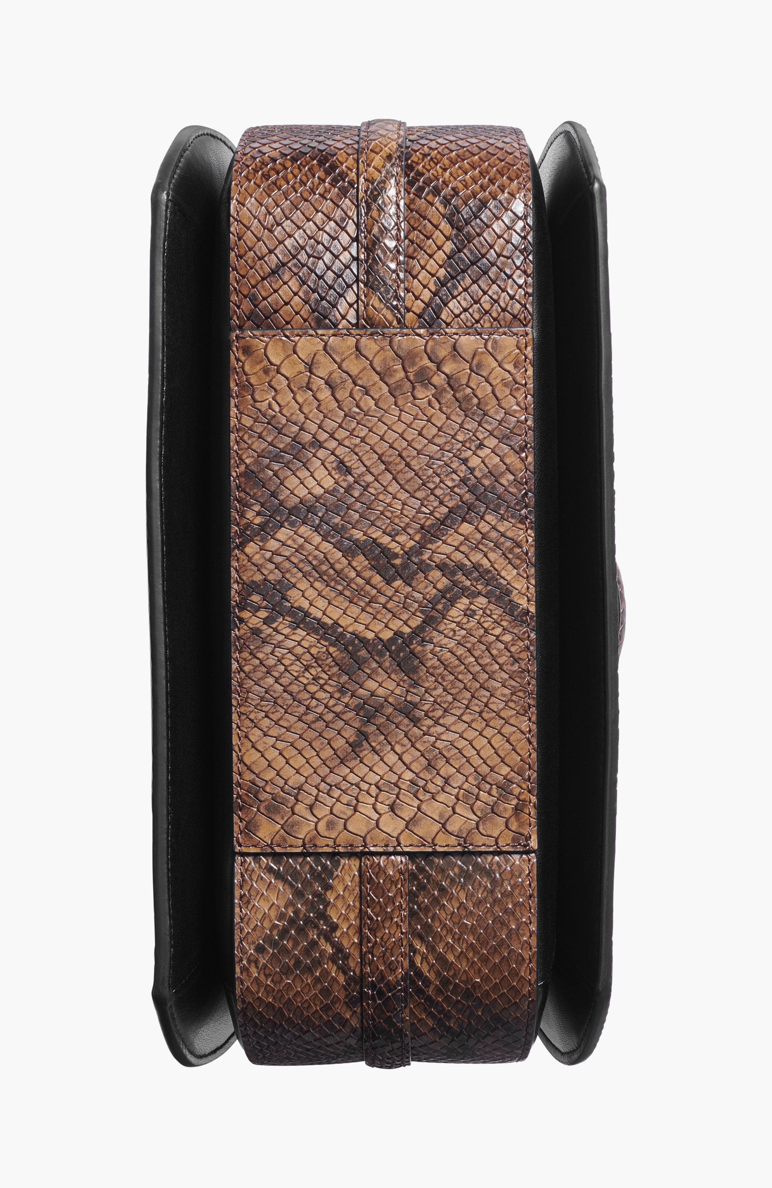 Donna Karan New York Bellerose Flap Python Satchel, Alternate, color, 