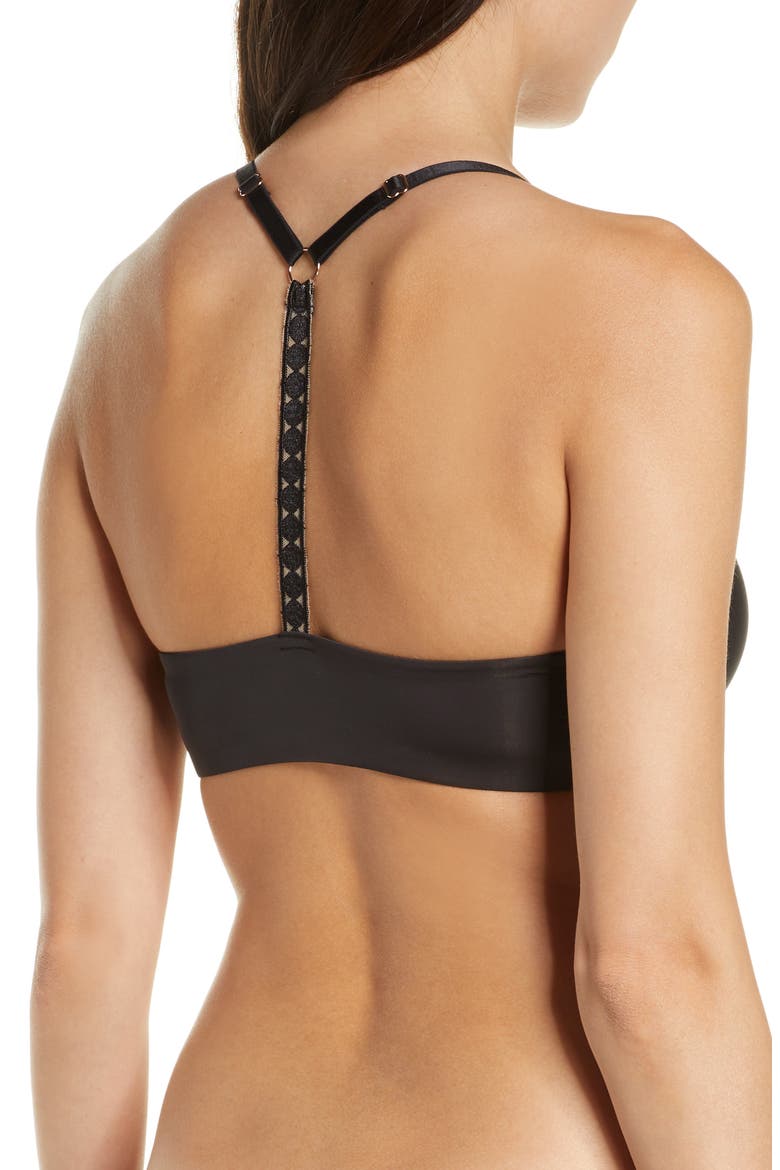 Swoon Front Close Underwire T-Shirt Bra, Alternate, color, BLACK