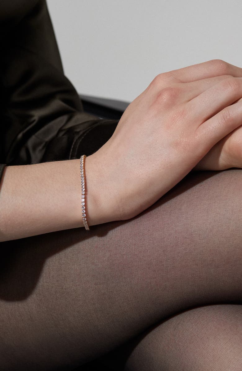 Nadri Perfect Tennis Cubic Zirconia Bracelet, Alternate, color, Gold