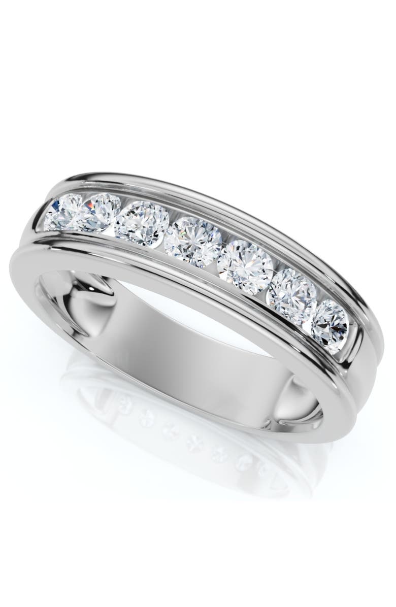 Bliss Diamond 5/8 Ct Mens Diamond Brushed Wedding Gold Ring, Alternate, color, 10K White Gold