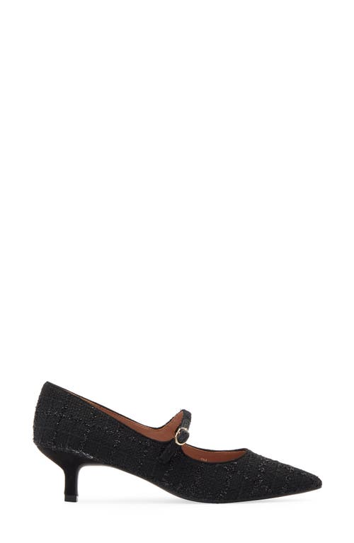 Linea Paolo Ciara Mary Jane Kitten Heel Pump In Black Fabric
