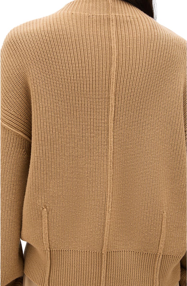 Another Tomorrow Rib Crewneck, Alternate, color, Camel