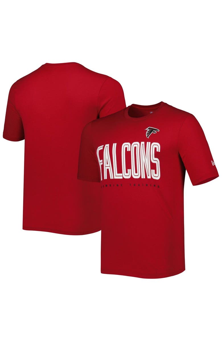 New Era Men's New Era Red Atlanta Falcons Combine Authentic Training Huddle Up T-Shirt, Main, color, 