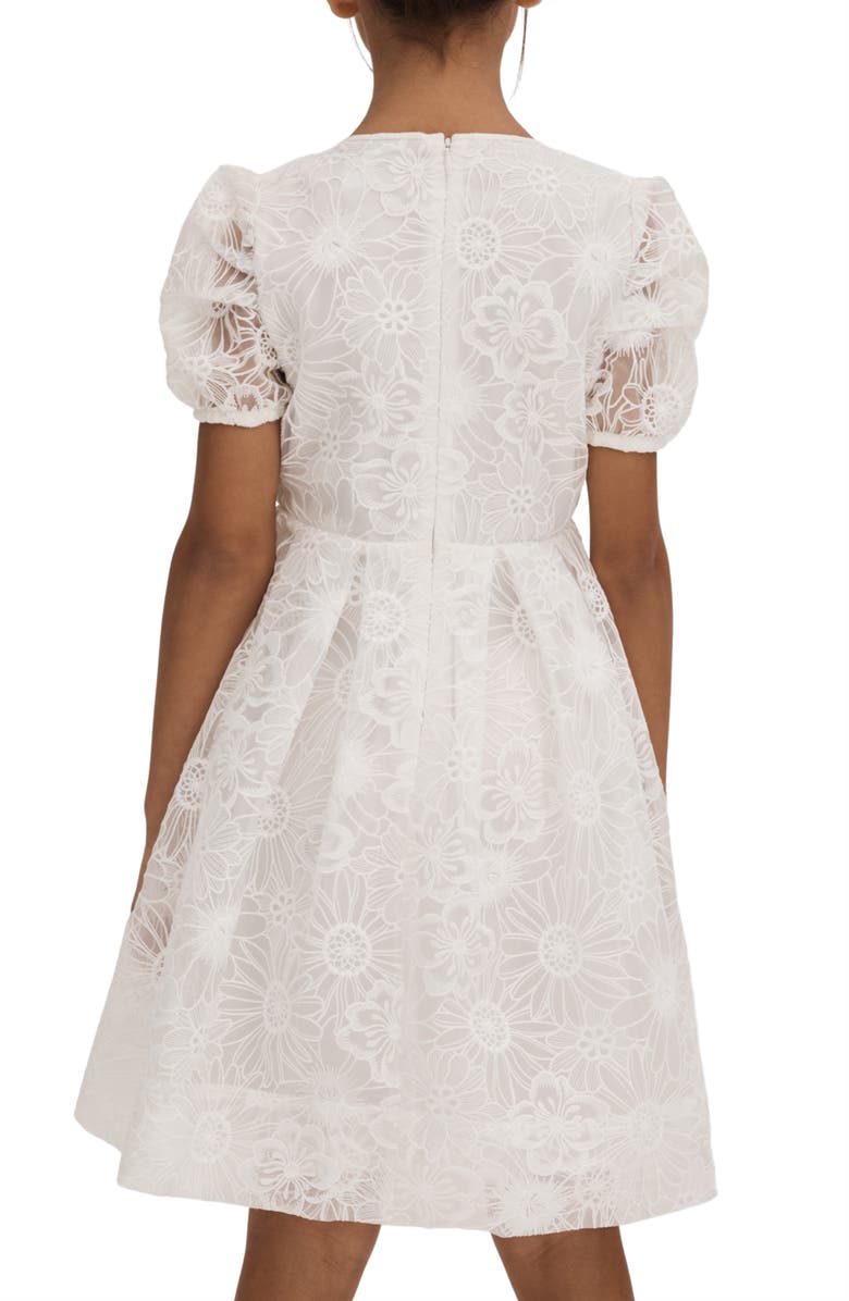 Reiss Kids' Emelie Floral Puff Sleeve Party Dress, Alternate, color, 