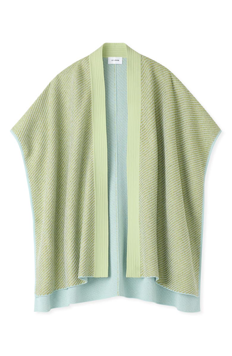 St. John Evening Sequin Twill Knit Cape, Alternate, color, 