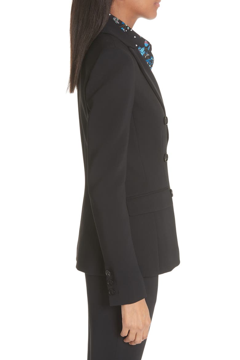 Double Breasted Blazer, Alternate, color, BLACK
