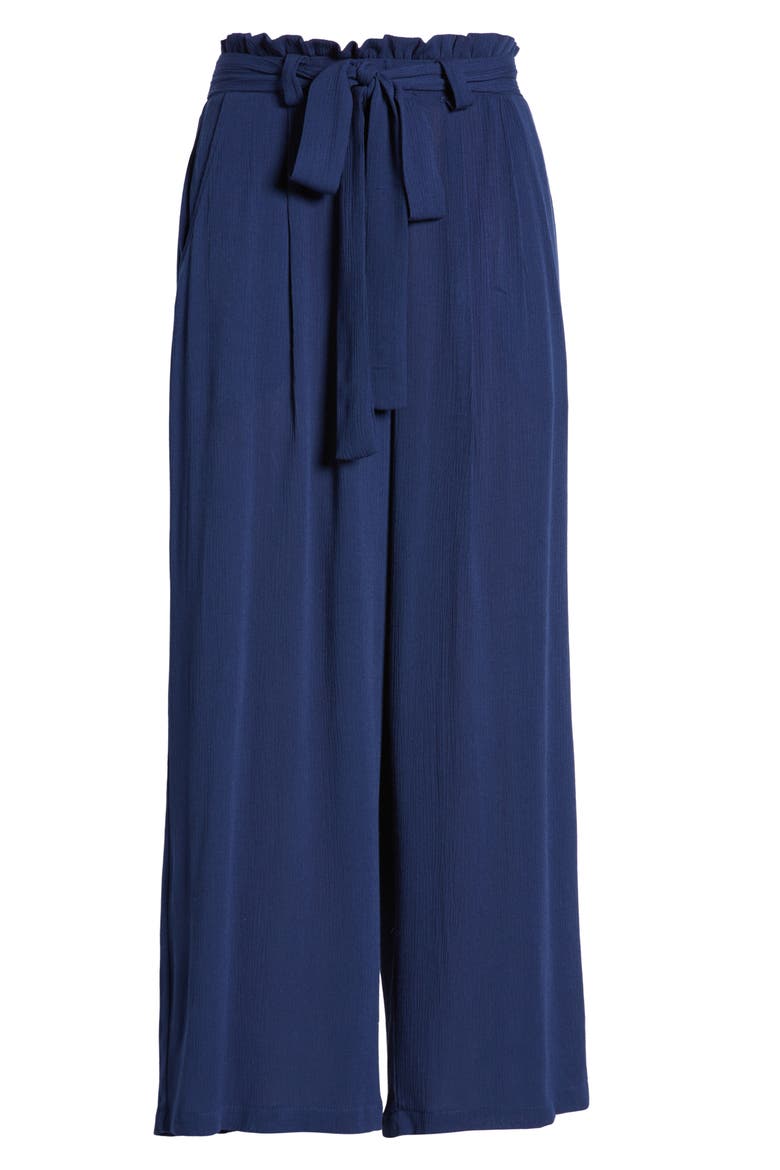 Gibson x Hi Sugarplum! Sedona Wide Leg Ankle Pants (Nordstrom Exclusive), Alternate, color, CHAMBRAY SOLID