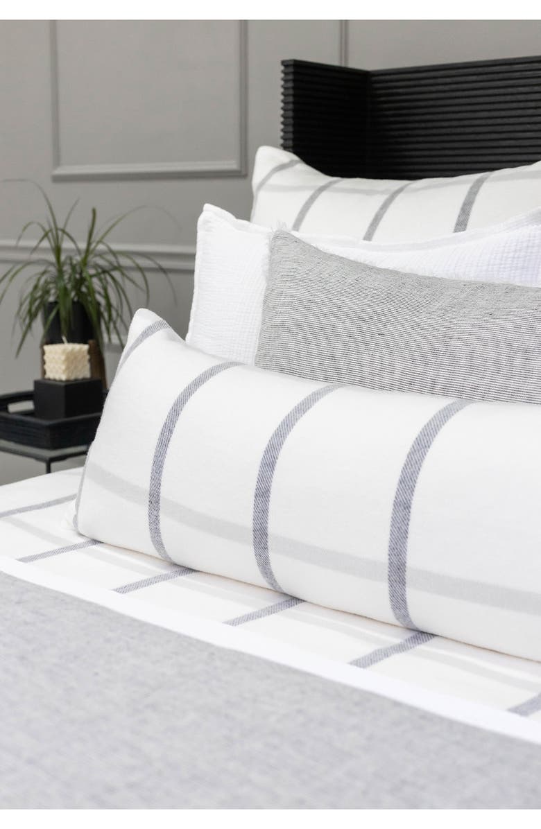 Pom Pom at Home Copenhagen Windowpane Check Cotton Lumbar Accent Pillow, Alternate, color, White/Grey