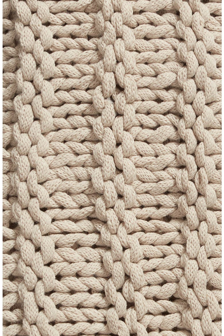 Jersey Rope Chunky Knit Throw Blanket, Alternate, color, GREY OWL