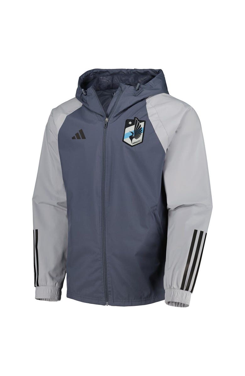 adidas Men's adidas Charcoal Minnesota United FC All-Weather Raglan Hoodie Full-Zip Jacket, Alternate, color, 
