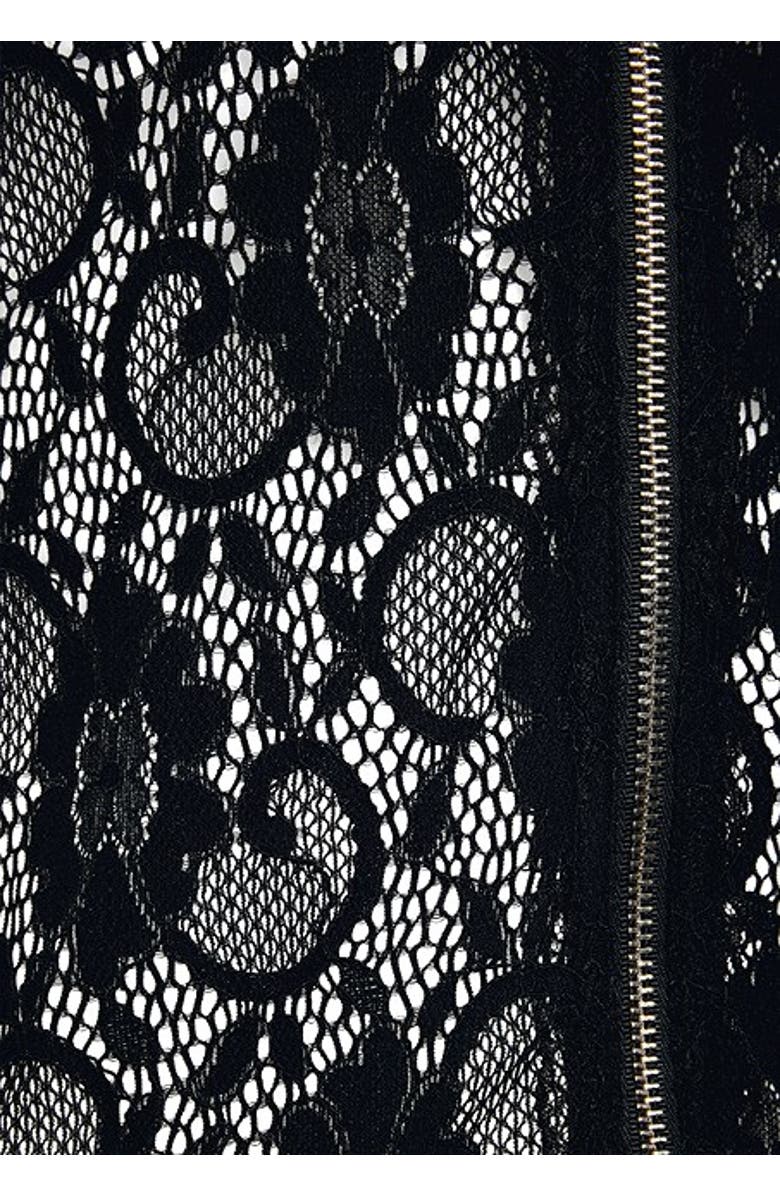 LASCANA Women's Floral Lace Zip Jacket, Alternate, color, Black