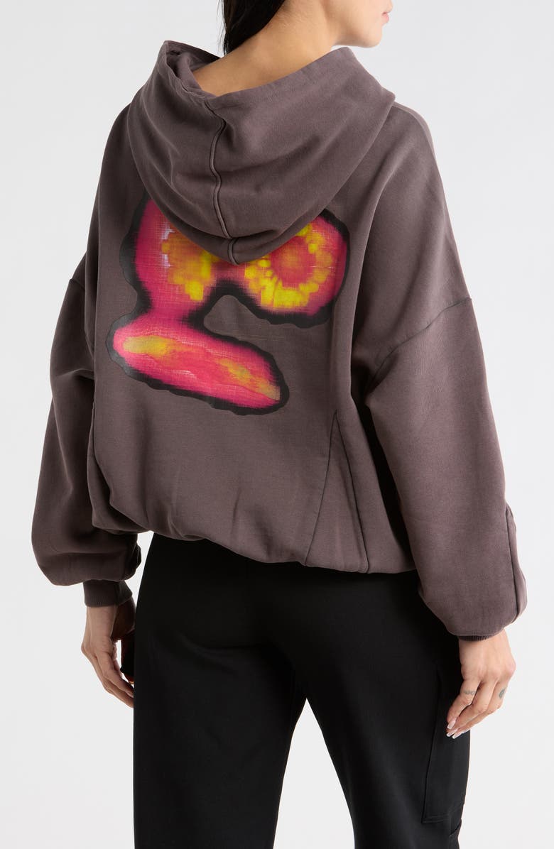 Desigual Collina Strada Oversize Hoodie, Alternate, color, Anthracite Gray