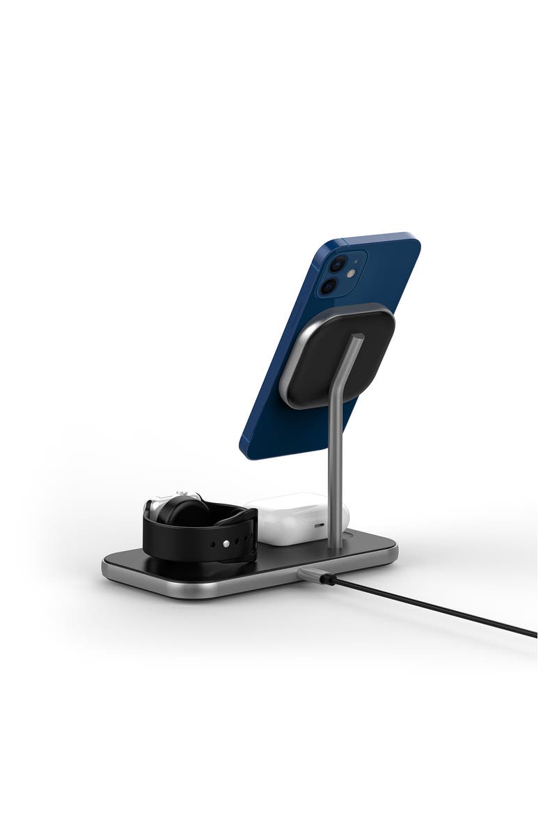 3-in-1 Wireless Charging Station, Alternate, color, BLACK