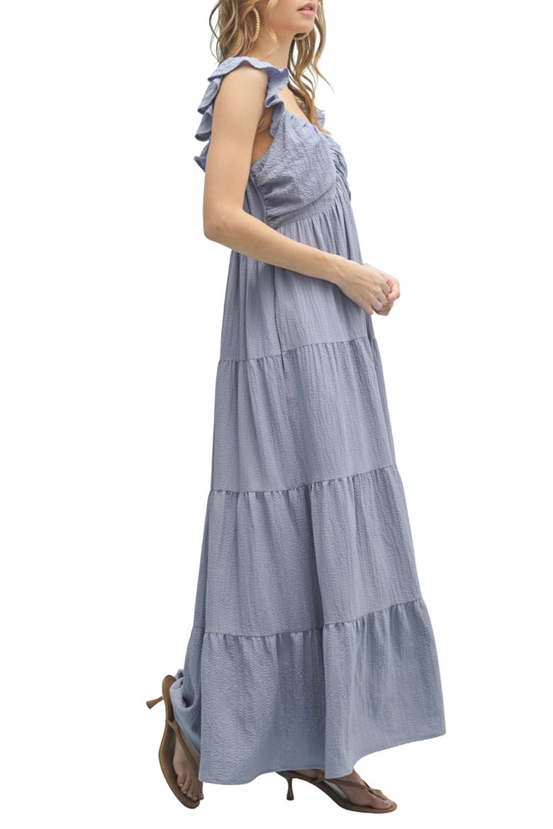 Textured Tiered Maxi Dress, Alternate, color, BLUE