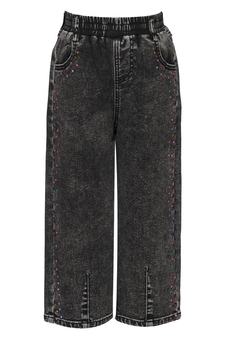 Kids' Crystal Embellished Jeans, Main, color, BLACK WASH MULTI GEM