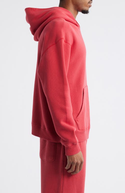 Elwood Core Oversize Organic Cotton Brushed Terry Hoodie In Pink
