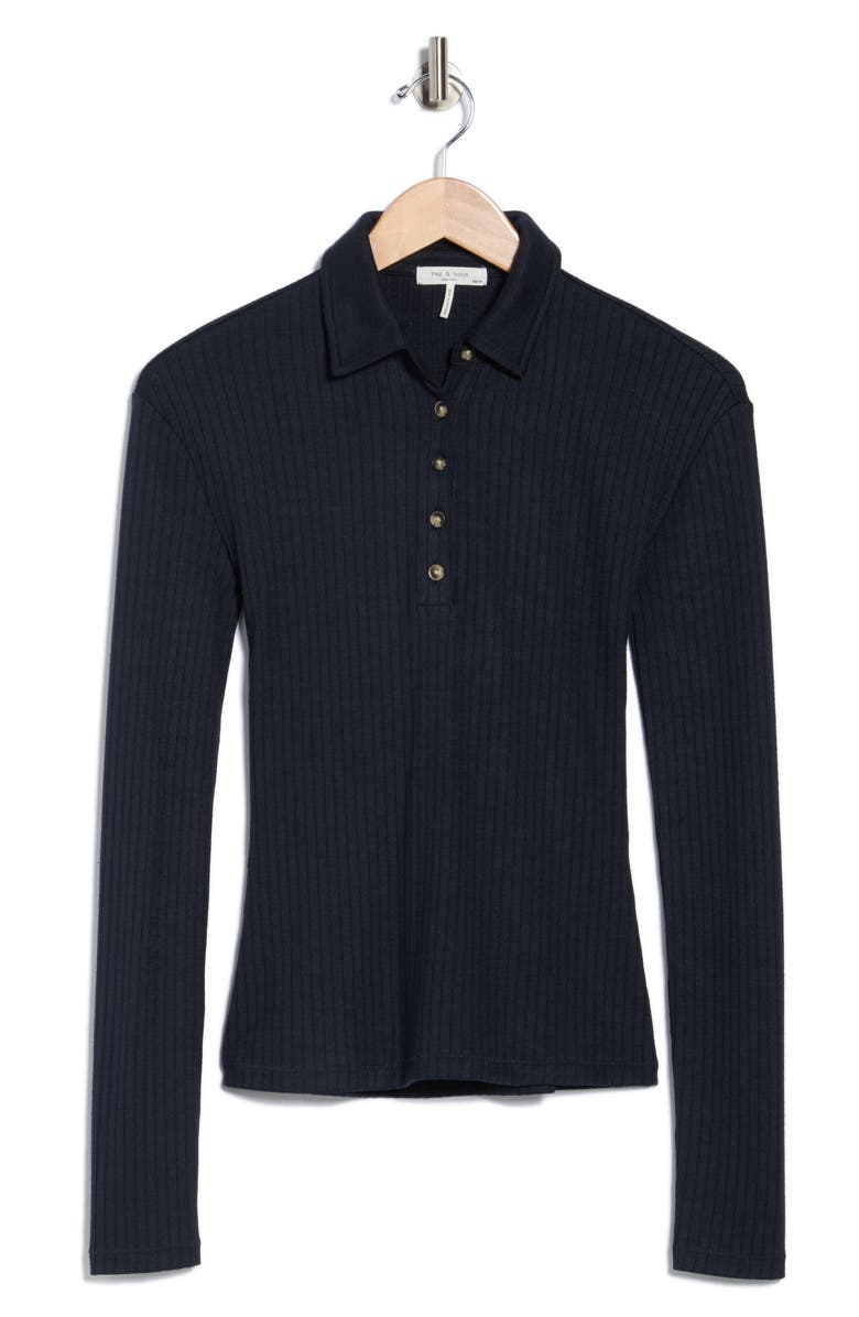 rag & bone The Knit Rib Polo, Alternate, color, Salute