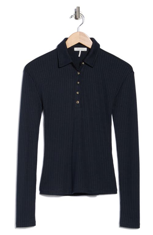 Rag & Bone The Knit Rib Polo In Black