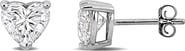 Julianna B. 2 CTW Lab-Grown Diamond Heart Stud Earrings 14k
