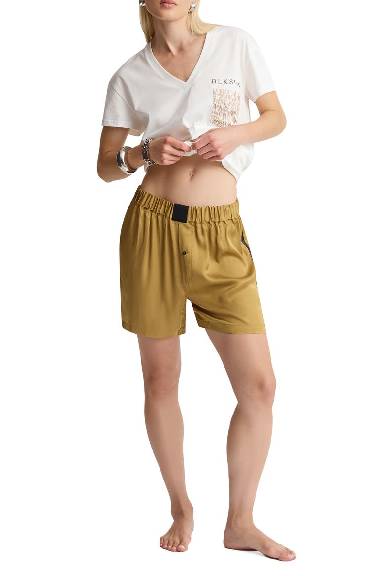 Feathers Bronze Unisex Short Pajamas Set, Alternate, color, Bronze