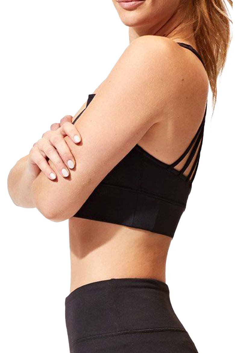 Strappy Sports Bra, Alternate, color, JET BLACK