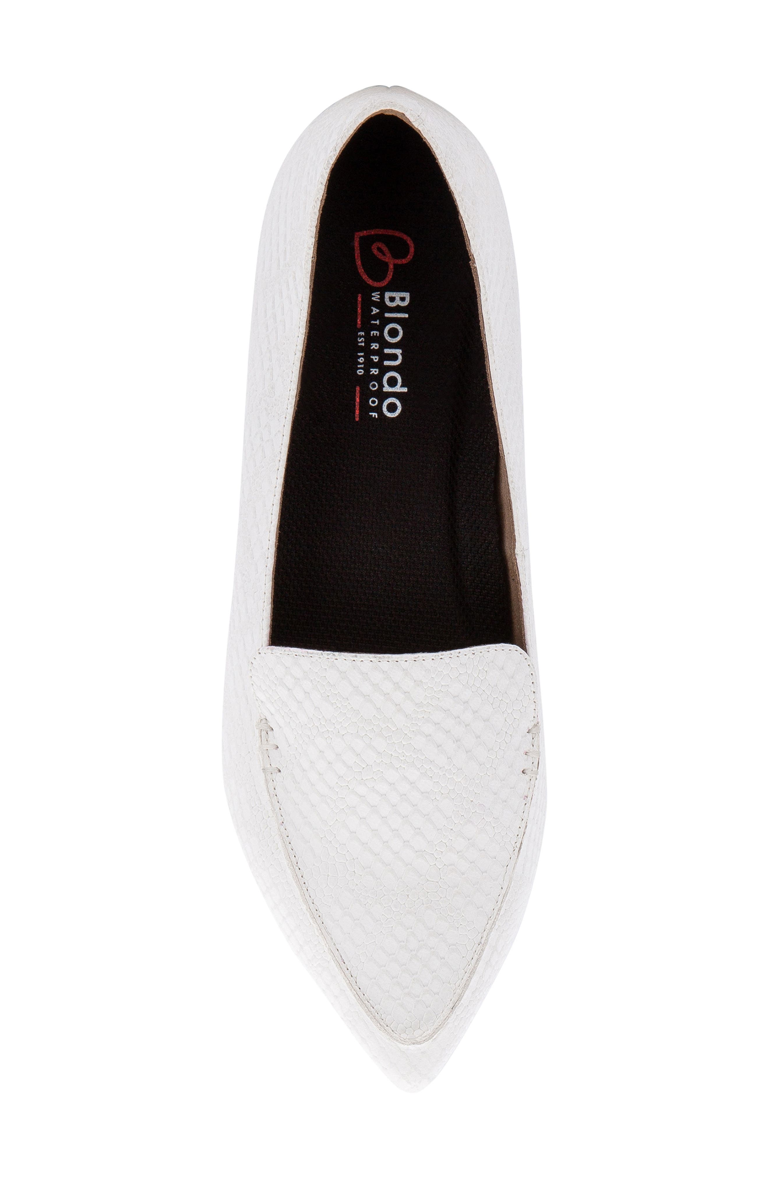Silvia Waterproof Flat, Alternate, color, WHITE SNAKE PRINT LEATHER