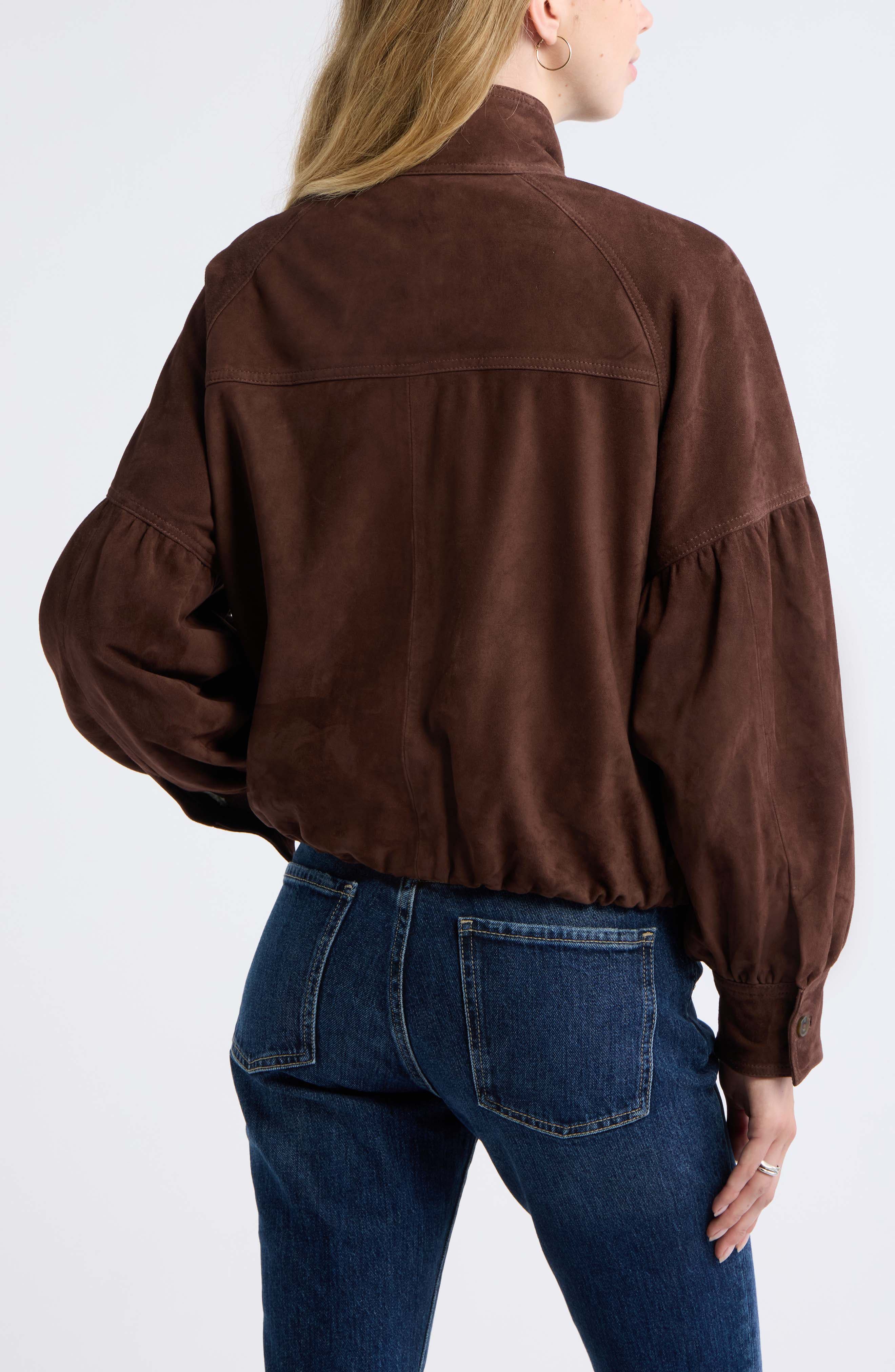 Treasure & Bond Blouson Suede Leather Jacket (Women) | Nordstrom