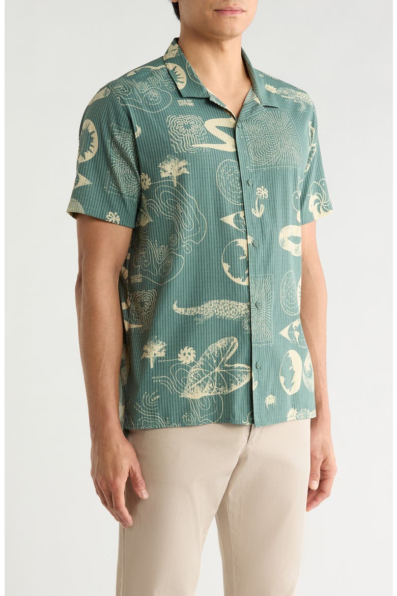 Bless Up Trail Performance Short Sleeve Button-Up Shirt, Alternate, color, SLATE GREEN