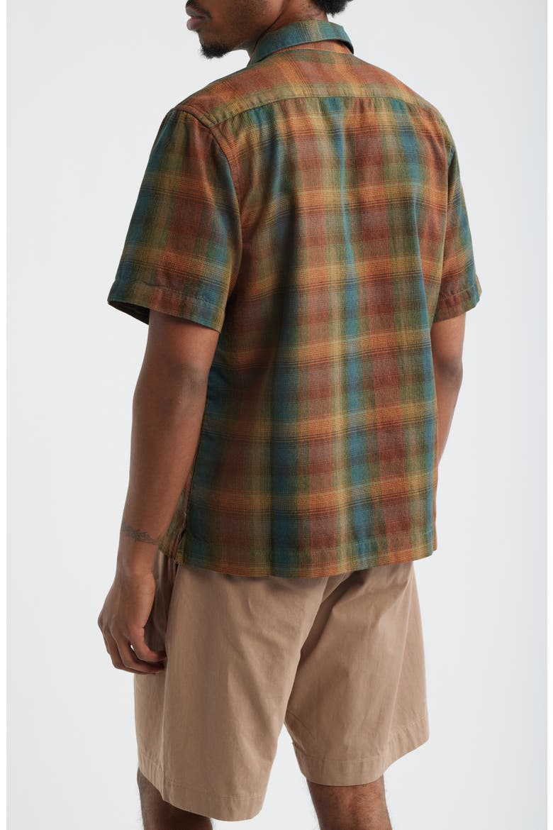 Plaid Resort Shirt, Alternate, color, BROWN