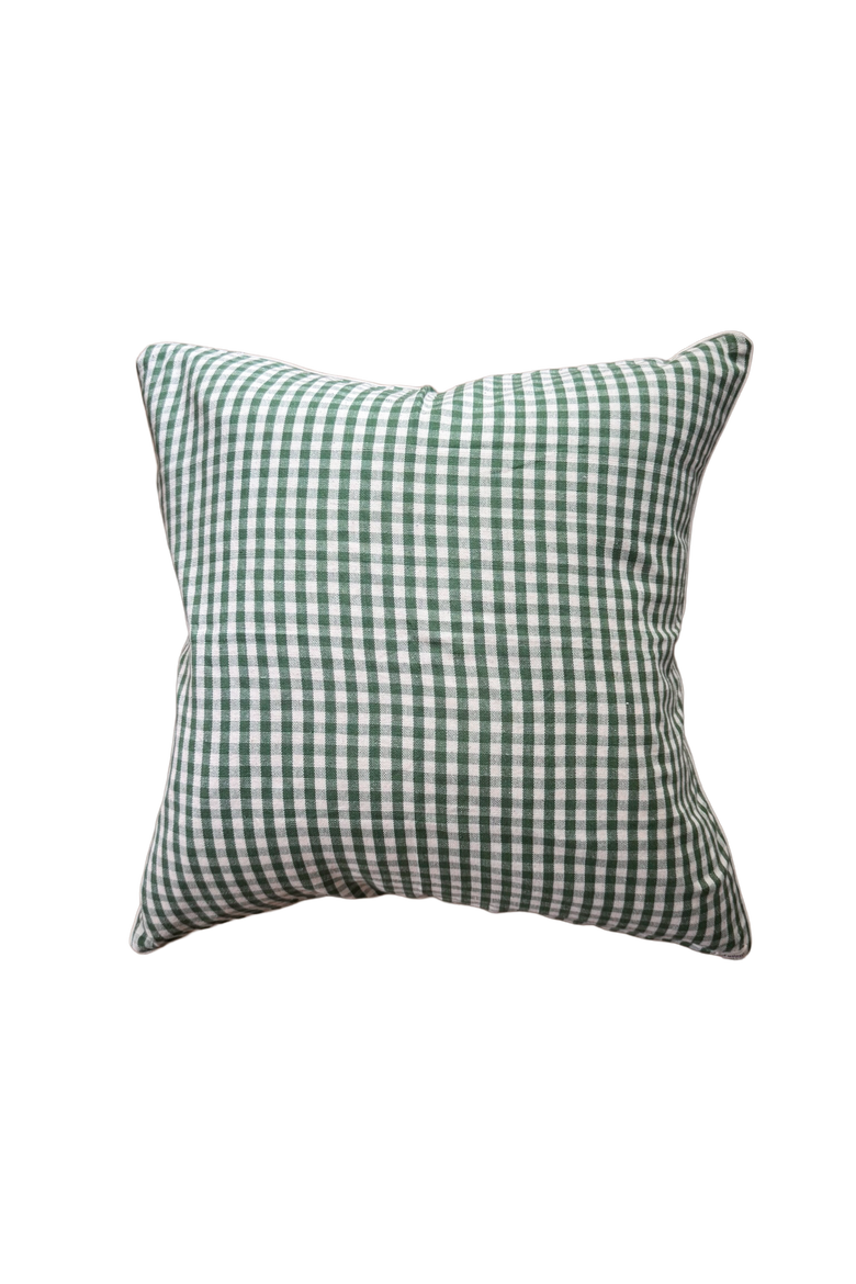 Gingham Pillow Cover - Cover Only, Alternate, color, Olive - 26 x 26