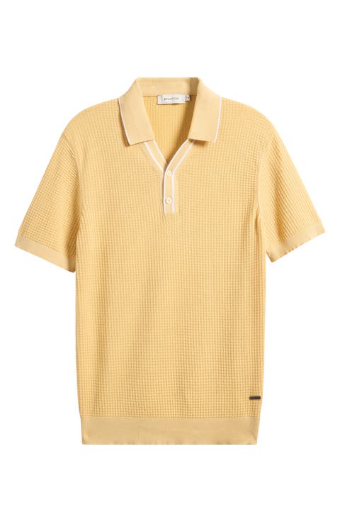 Waffle Stitch Polo Sweater