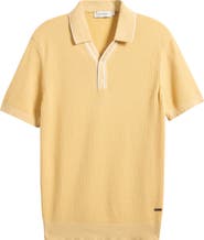 Bugatchi Waffle Stitch Polo Sweater
