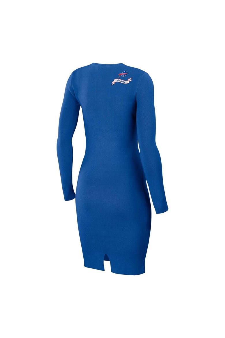 Women's WEAR by Erin Andrews Royal Buffalo Bills Lace Up Long Sleeve Dress, Alternate, color, Royal
