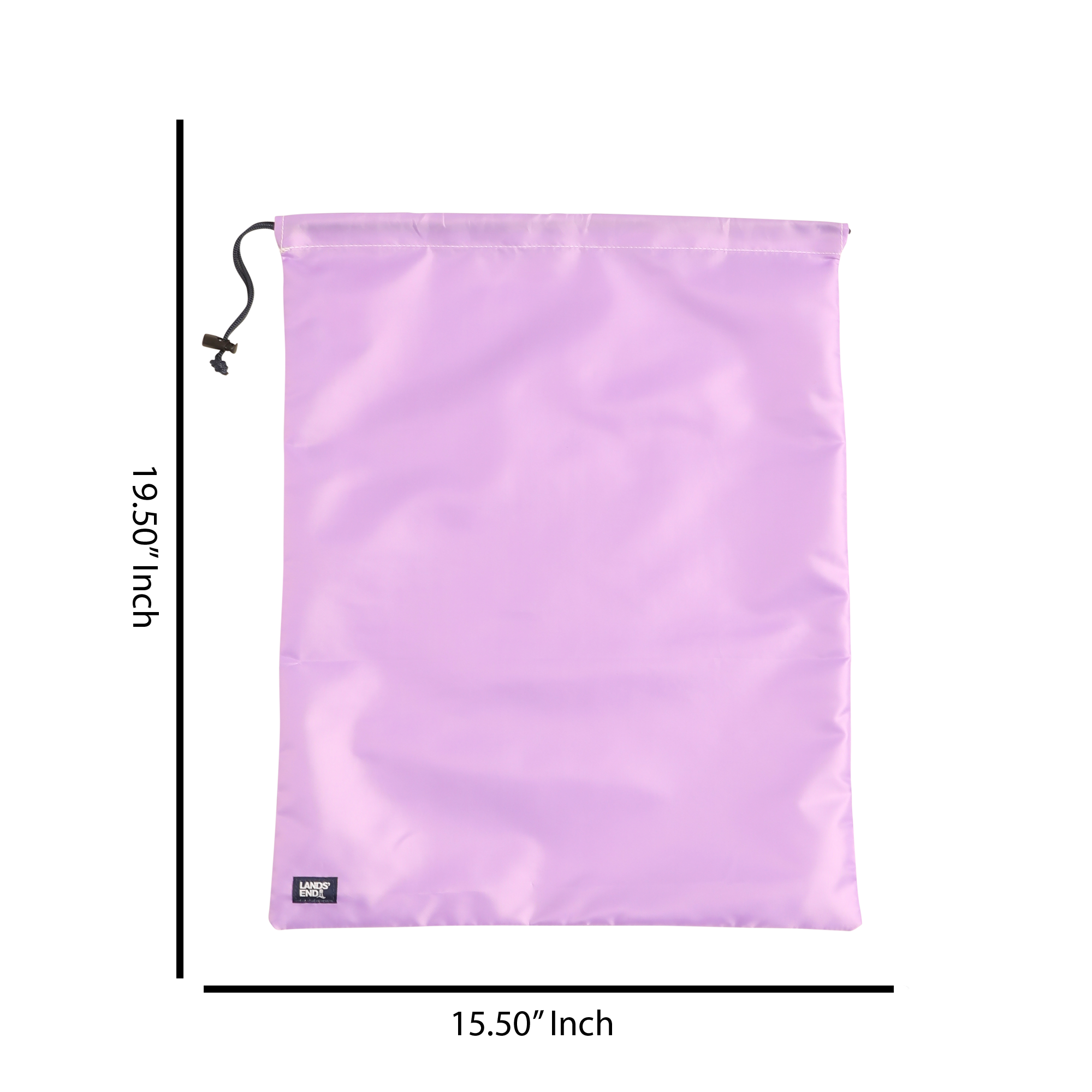 Lands' End Travel Laundry Bags 2-Pack, Polyester Canvas Dirty Clothes Travel Bag with Drawstring, Alternate, color, Lilac