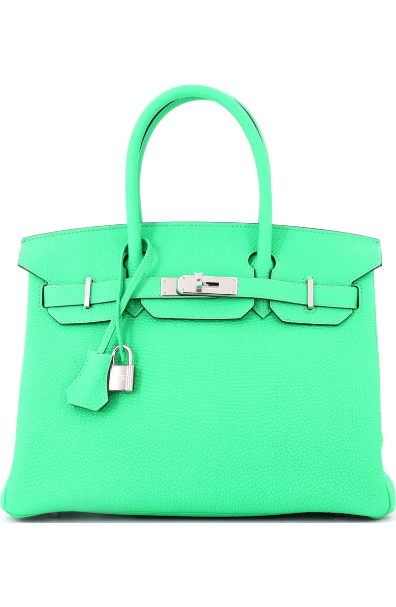 Pre-Owned Hermes Birkin Handbag Green Togo with Palladium Hardware 30, Main, color, Vert Comics
