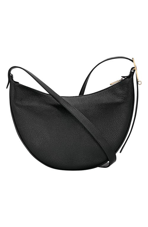 Longchamp Le Foulonne Small Leather Crossbody Bag In Black