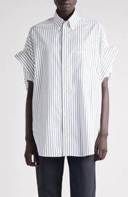 Balenciaga Tucked Short Sleeve Button-Down Shirt