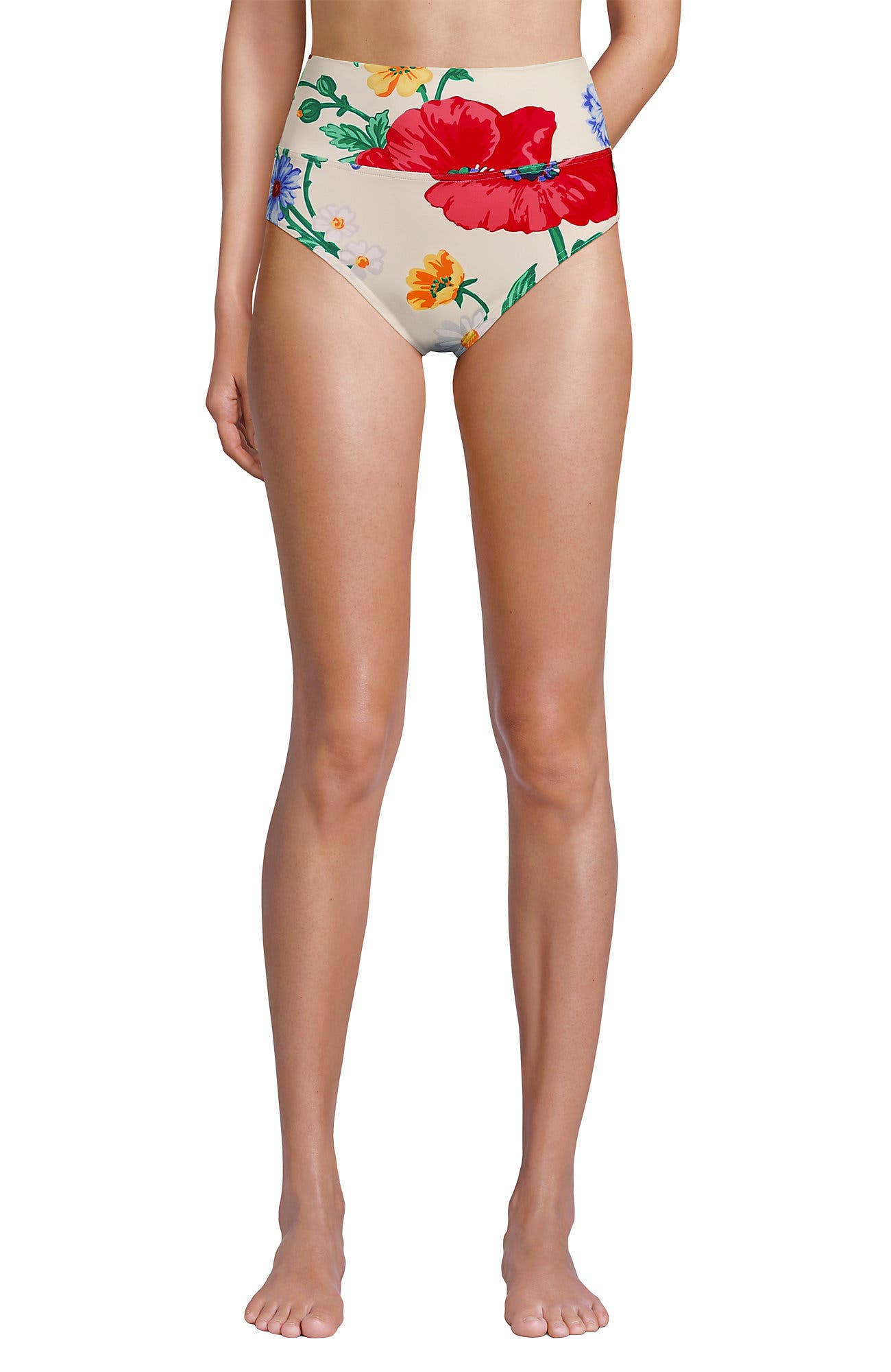 Egret/Poppy Floral