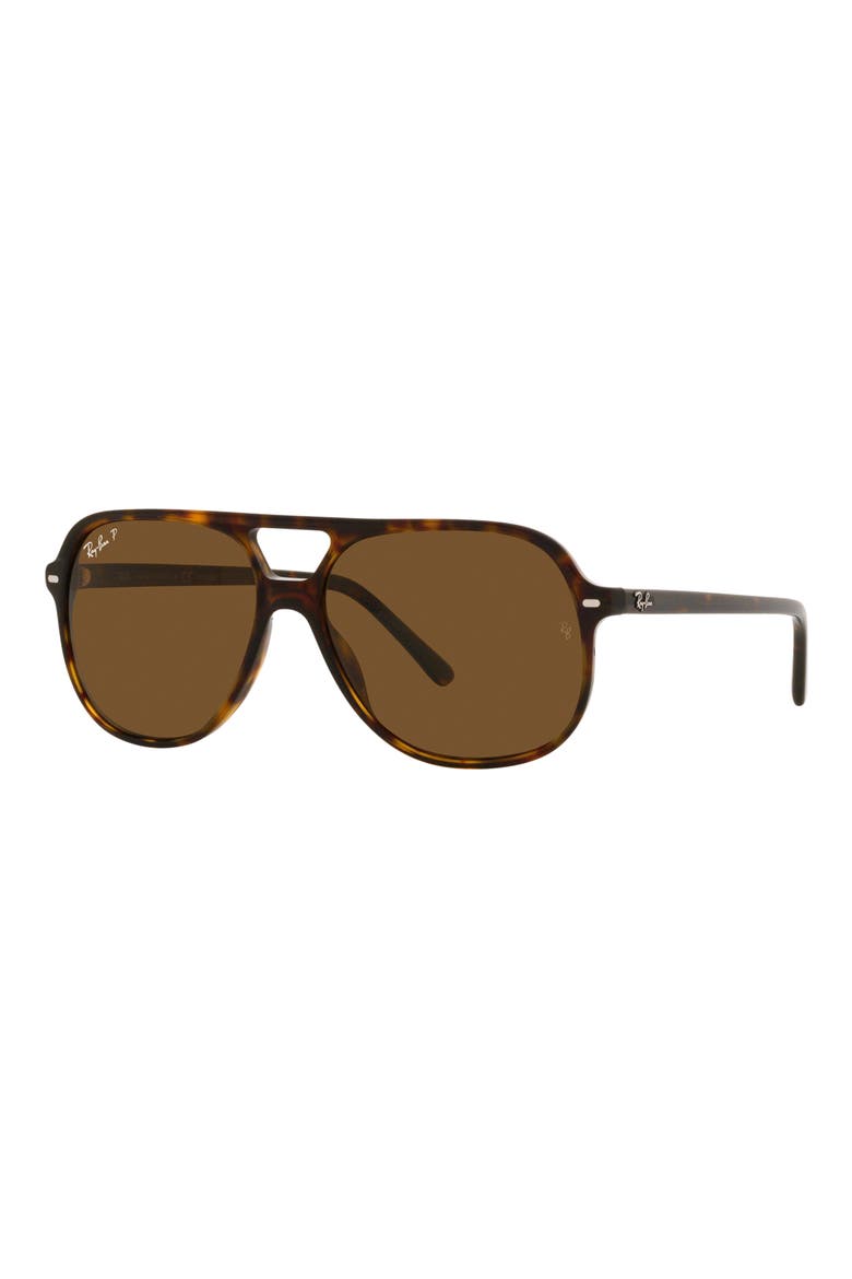 56mm Polarized Square Sunglasses, Alternate, color, HAVANA