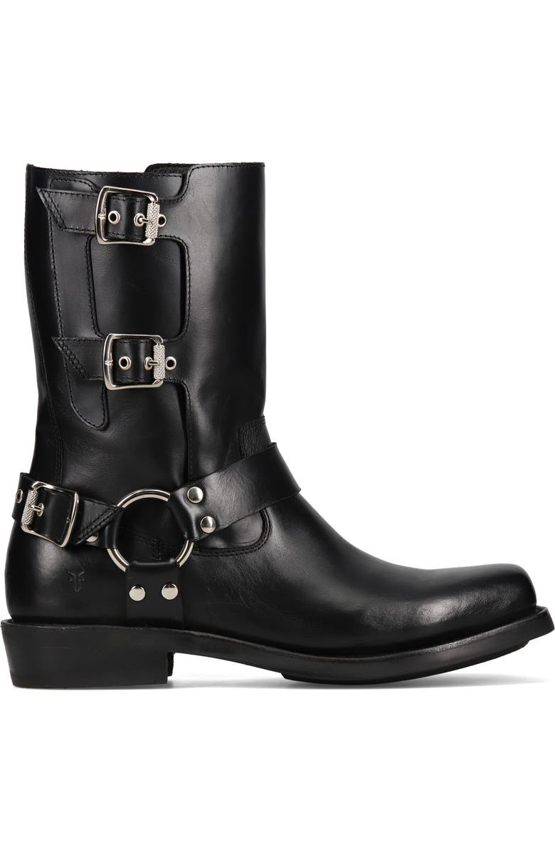 Frye Conway Moto Harness Boot, Alternate, color, Black