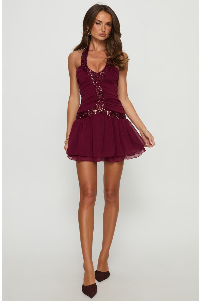 ruched halter mini dress Attractive Radiance Orange Mesh Ruched Halter Mini Dress