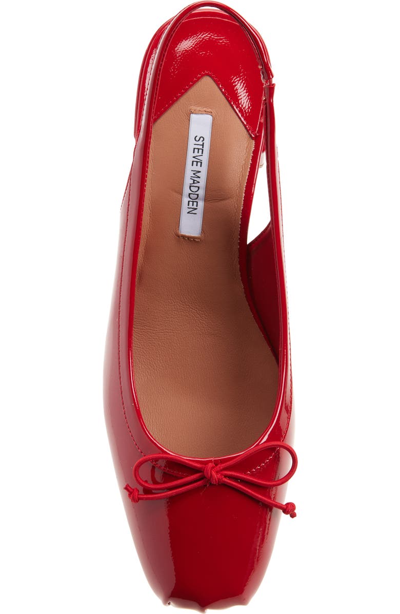 Steve Madden Loved Square Toe Patent Leather Slingback Pump, Alternate, color, Red Crinkle Patent