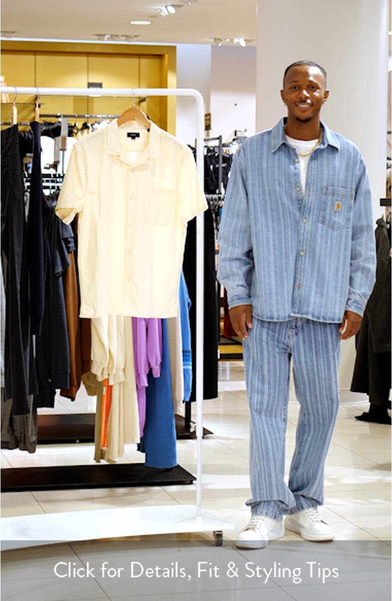 Union Textured Stripe Cotton Camp Shirt, sales video thumbnail