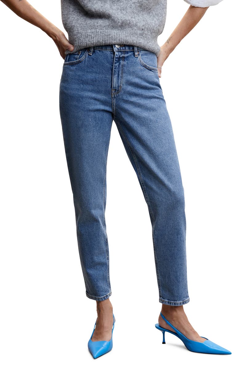 MANGO High Waist Mom Jeans, Main, color,