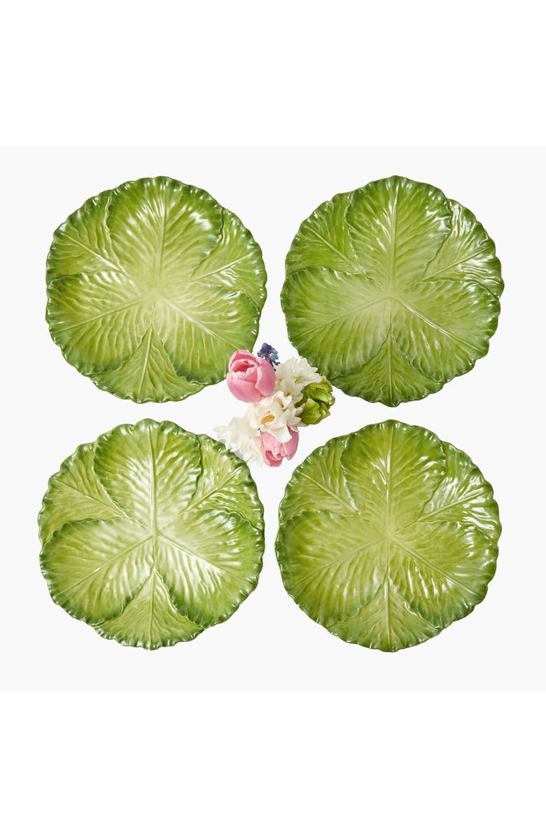 Mrs. Alice Serena Cabbage Dinner Plates, Main, color, Green