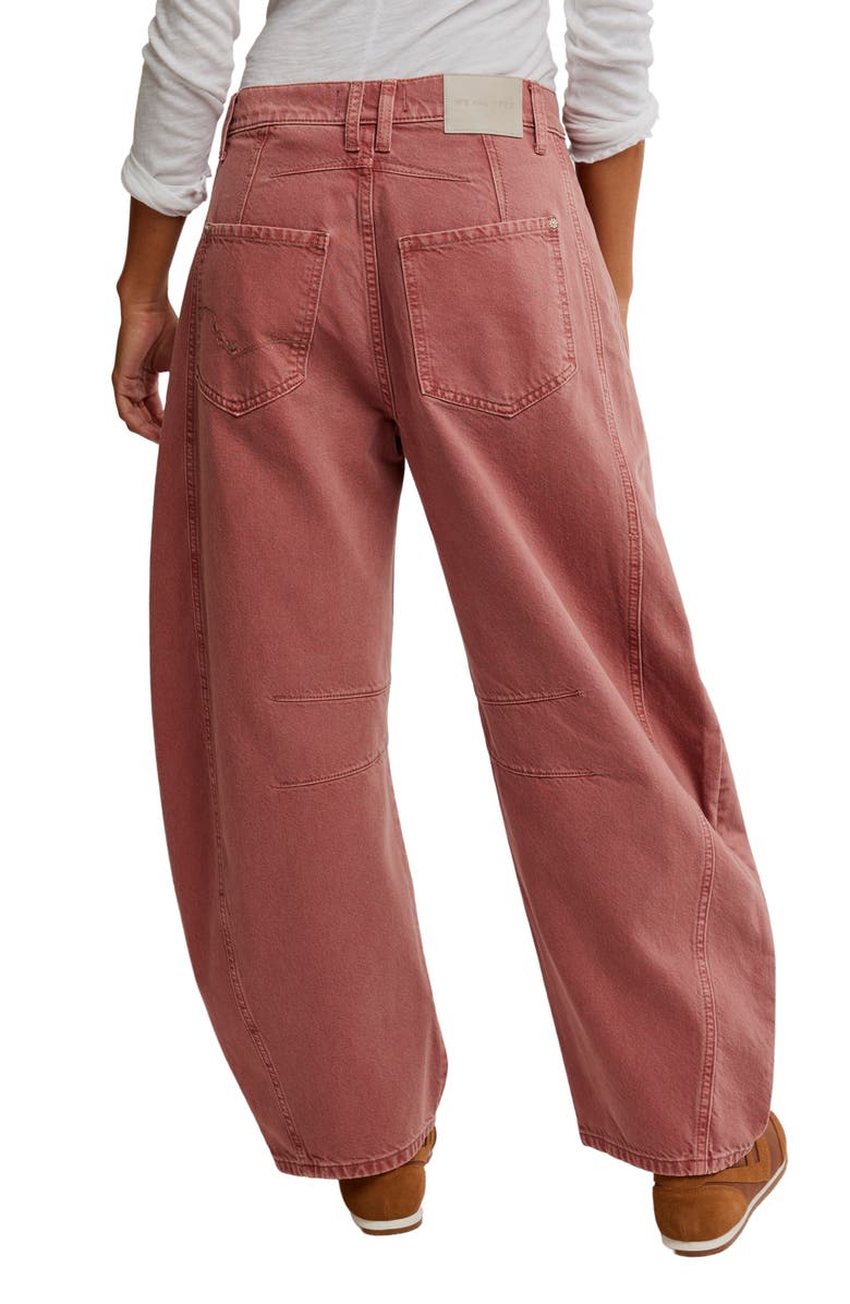 Free People Good Luck Mid Rise Barrel Leg Jeans, Alternate, color, Sunsetter