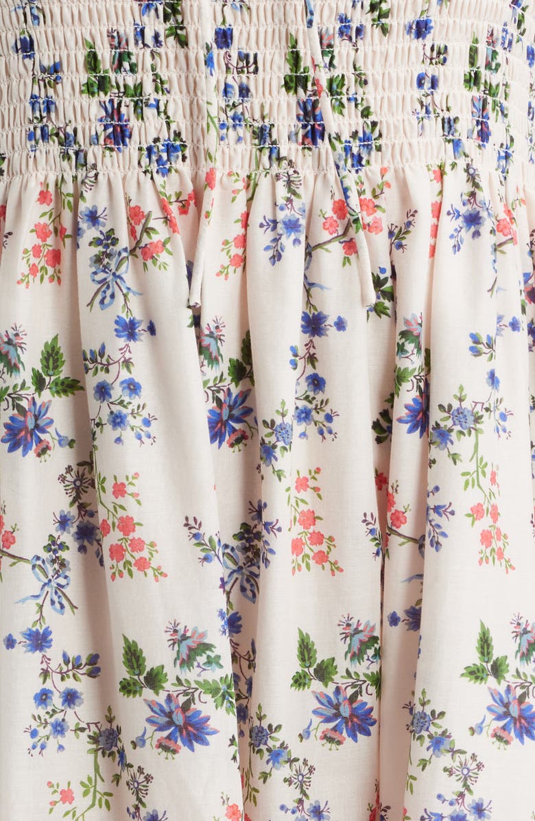 Hill House Home The Scarlett Smocked Midi Dress, Alternate, color, Scallop Bow Chintz Pink