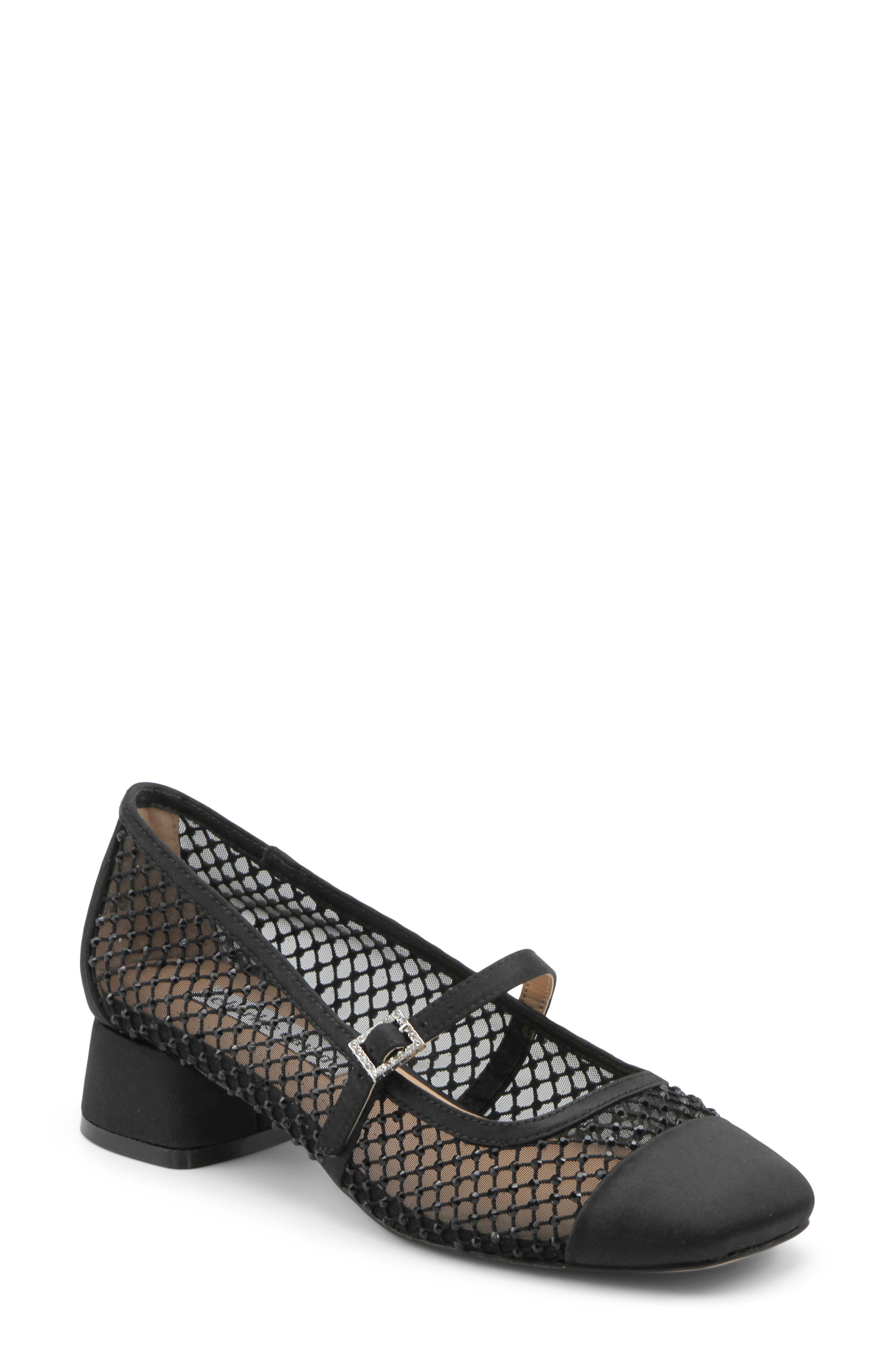 Charles David Zoobie Rhinestone Mesh Mary Jane Pump, Main, color, Black