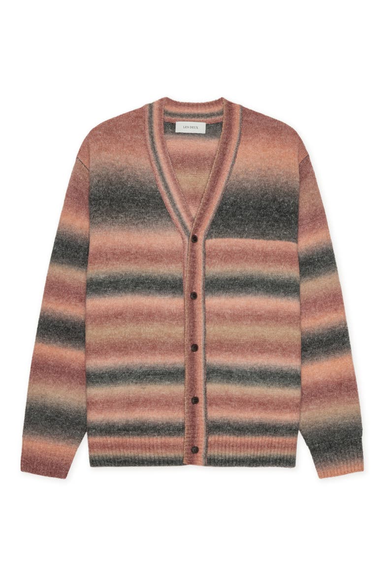 Boston Ombré Stripe Cardigan, Alternate, color, SEA MOSS GREEN